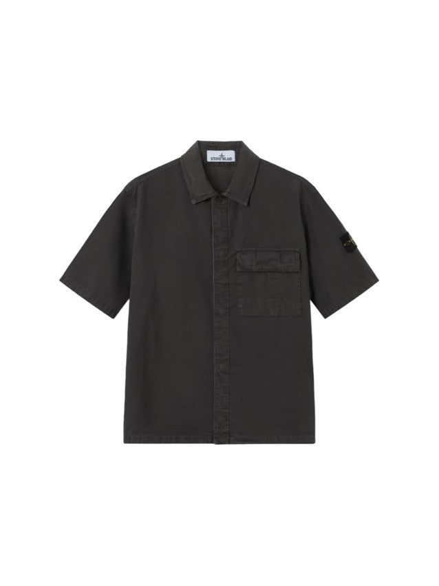 Stone Brushed Organic Cotton Anthracite Shirt
