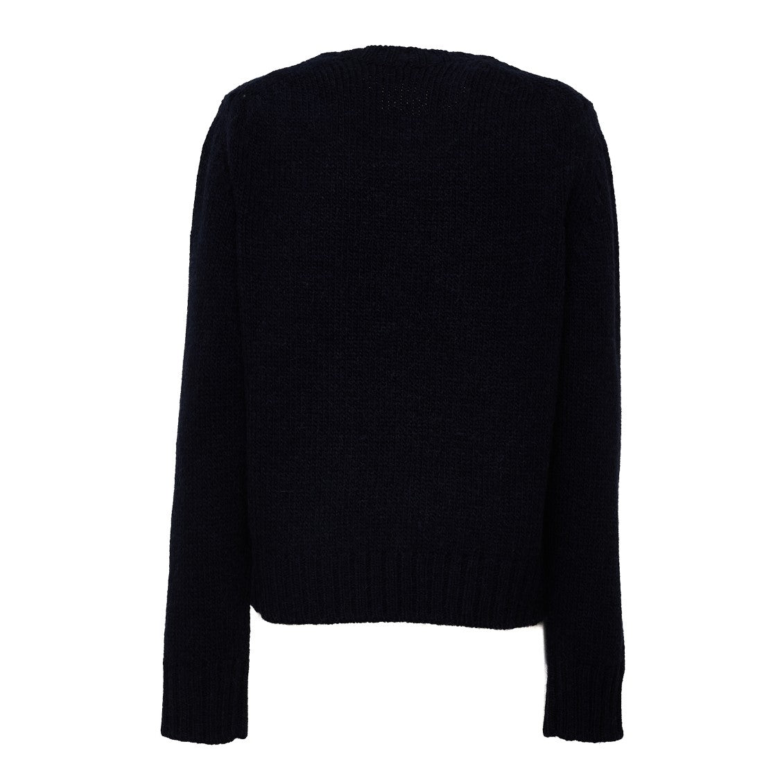 N°21 Navy Argyle Pattern Wool Crewneck Sweater