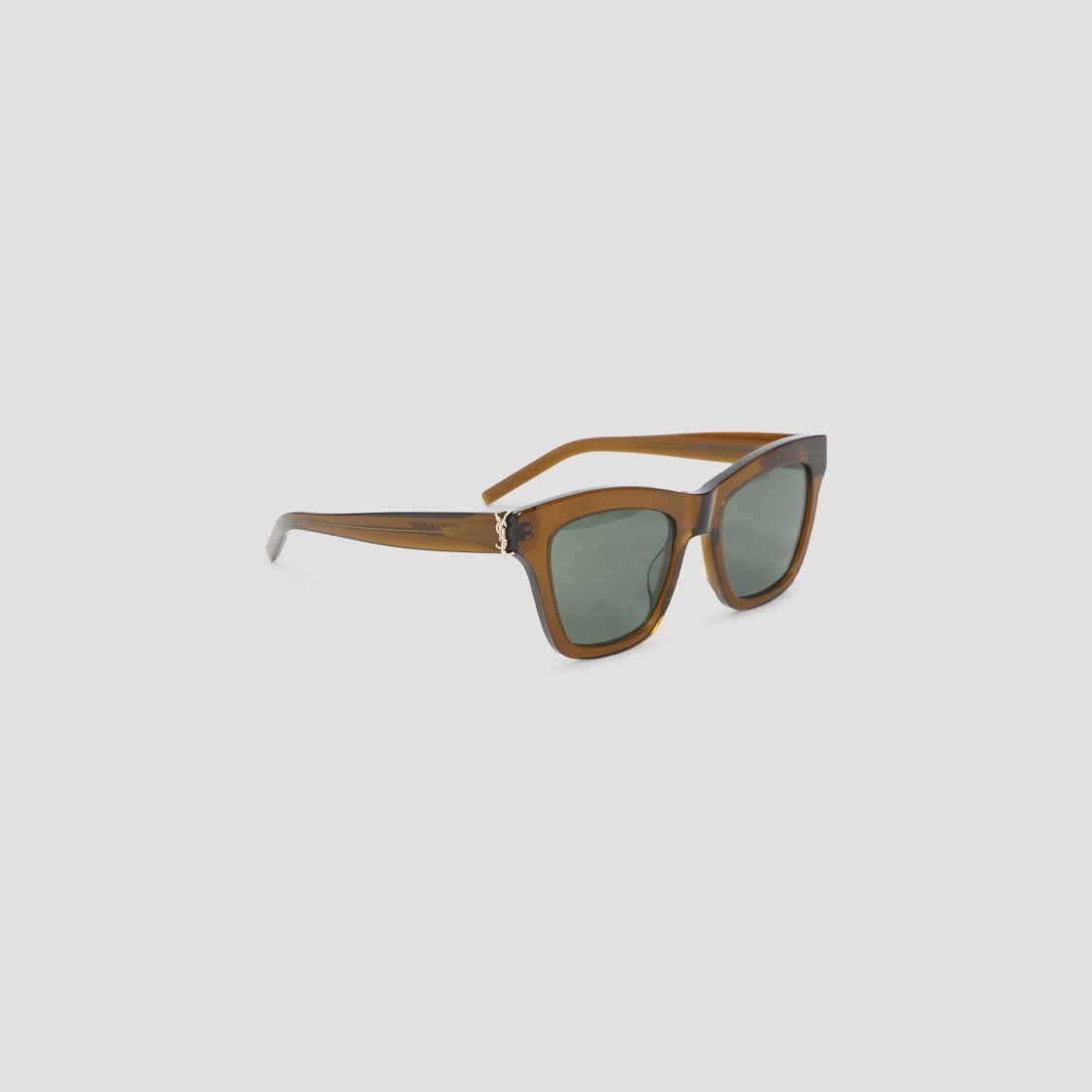 Saint Laurent Translucent Brown Acetate Square Frame Sunglasses