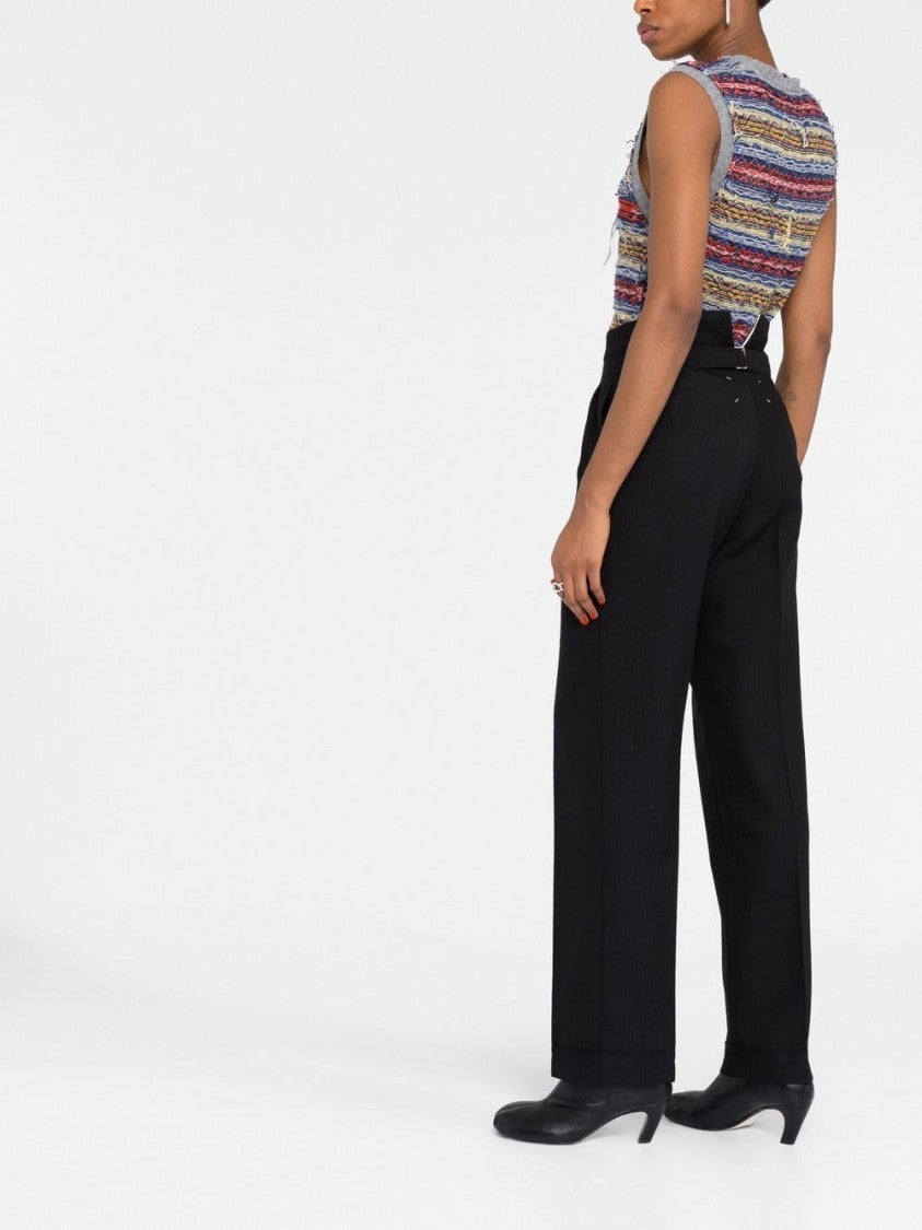 Maison Margiela Tailored High-Waist Trousers With Classic Button Closure
