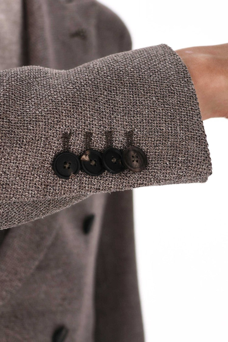Tagliatore Montecarlo Line Double-Breasted Silk-Wool Jacket