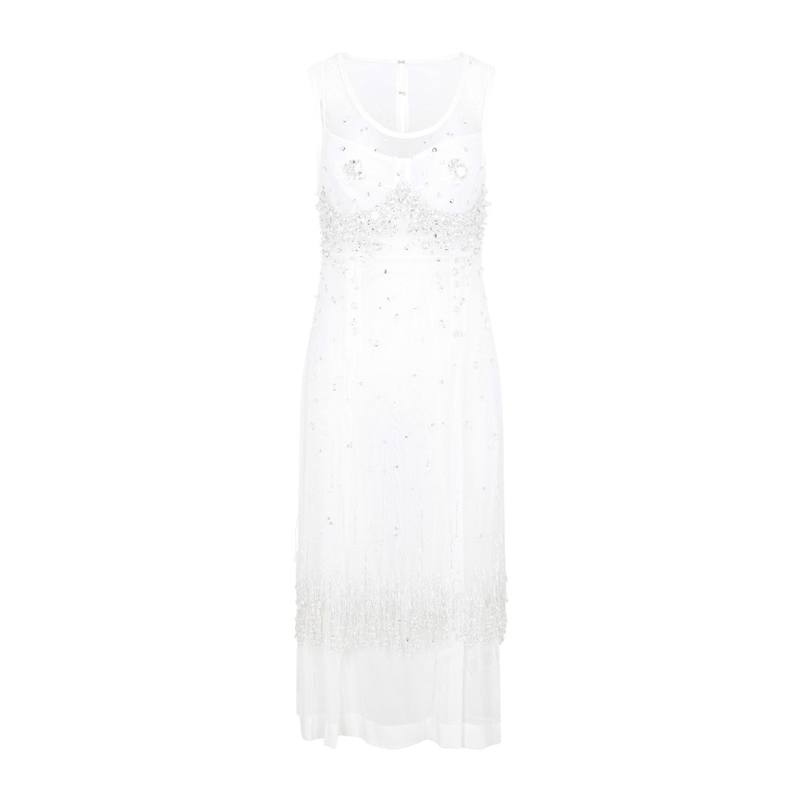 Bottega Veneta White Crystal Dress