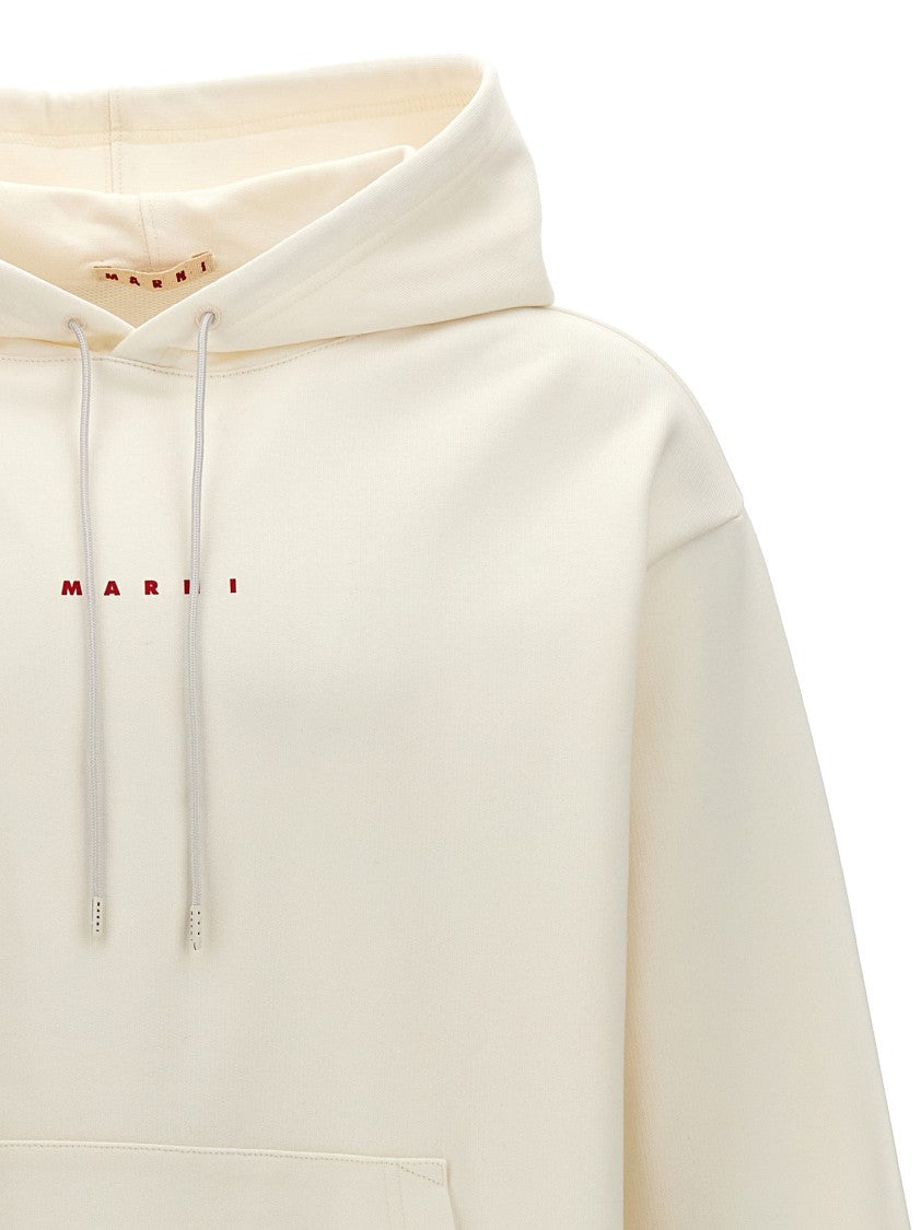 Marni Relaxed-Fit Cotton Hoodie With Logo Print