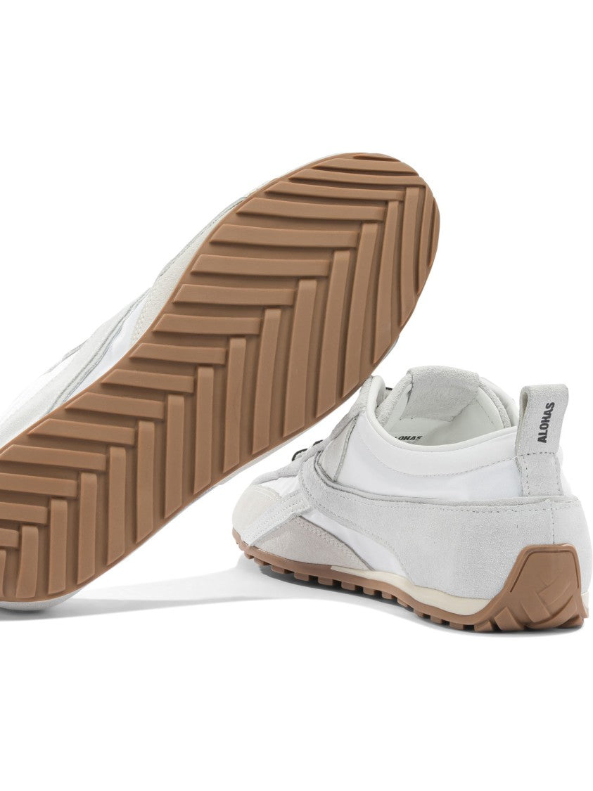 Alohas Multi-Layered White Sneakers With Rounded Toe