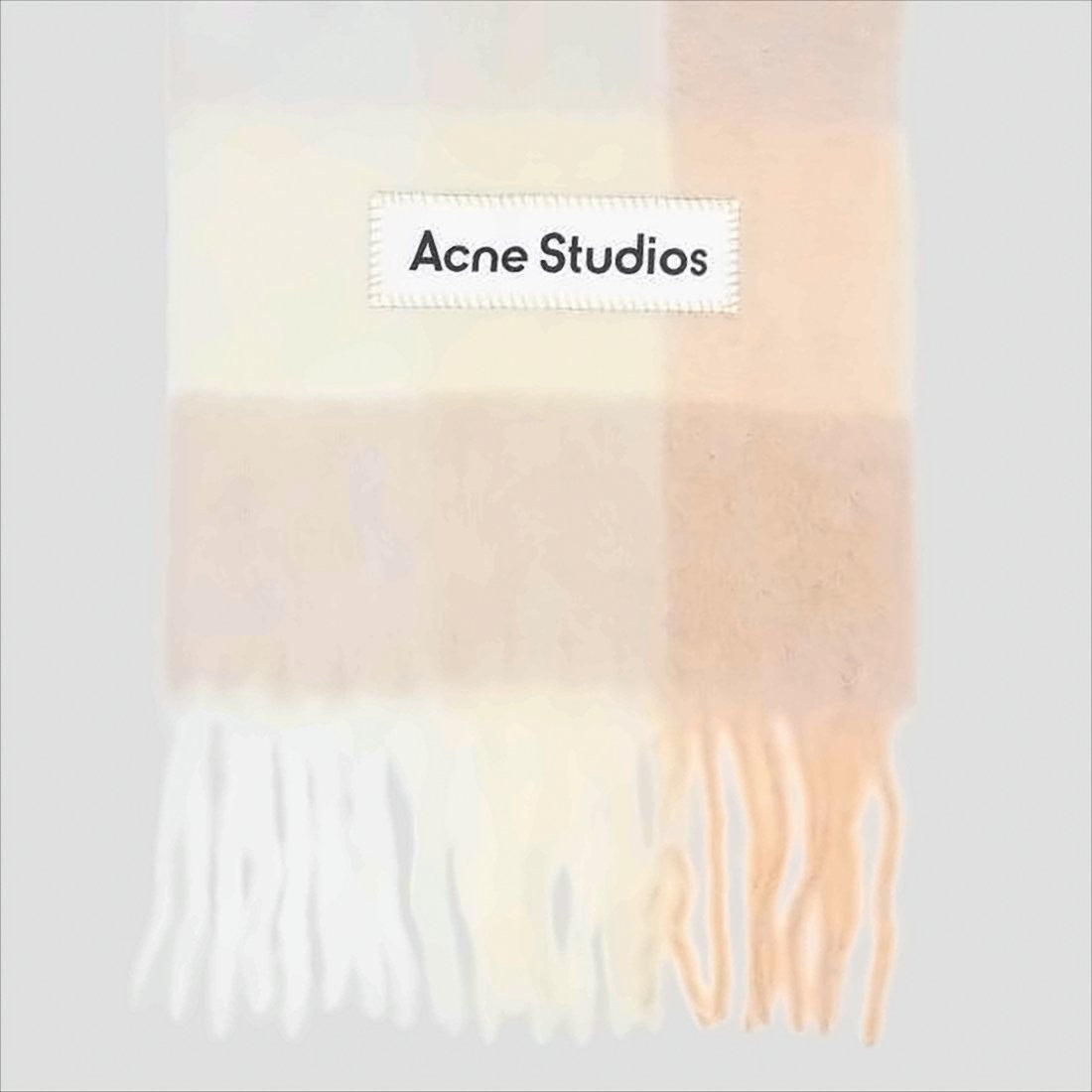 Acne Studios Checkered Fringe Scarf In Warm Tones