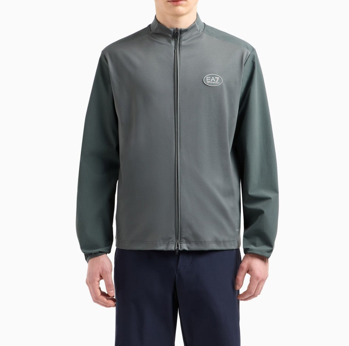 Ea7 Emporio Armani Zip-Up Polo Collar Sweatshirt With Functional Pockets