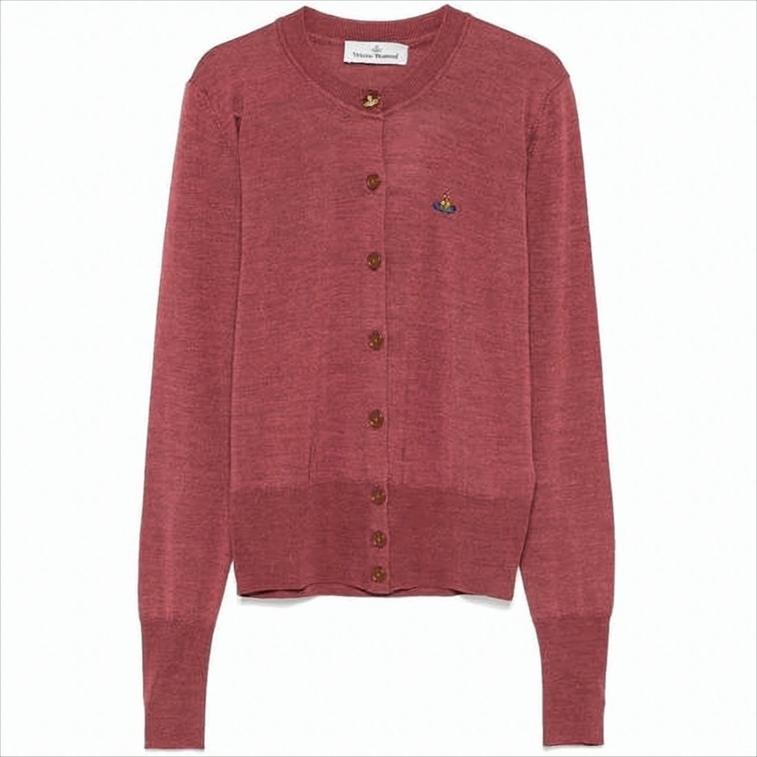 Vivienne Westwood Fitted Red Knit Cardigan With Button Closure