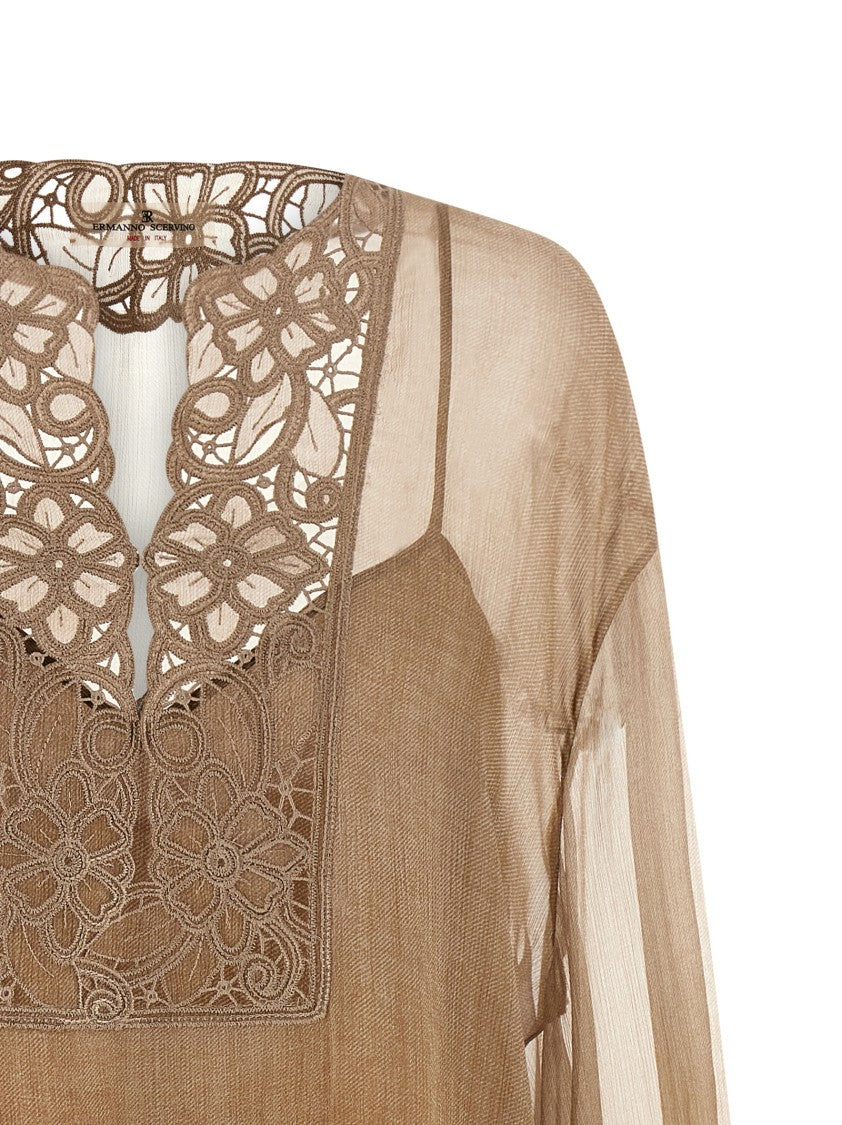 Ermanno Scervino Floral Carving Blouse