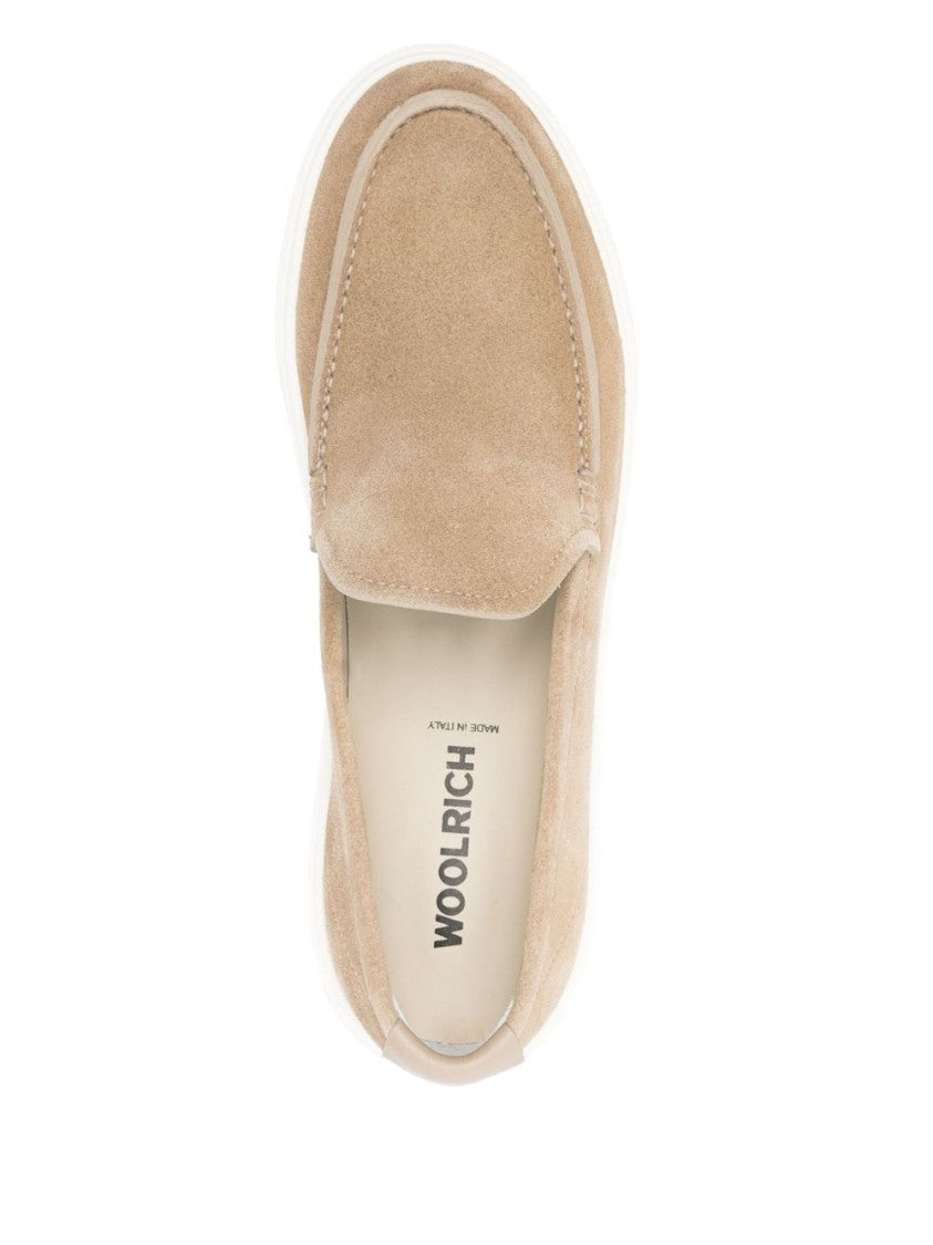 Woolrich Sand Beige Suede Moccasin With Almond Toe
