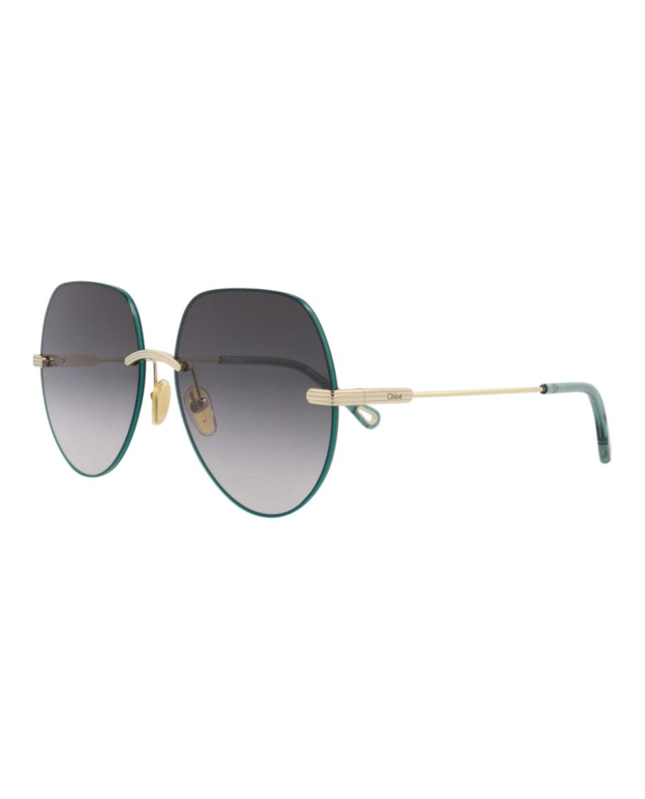 Chloé Round-Frame Metal Sunglasses