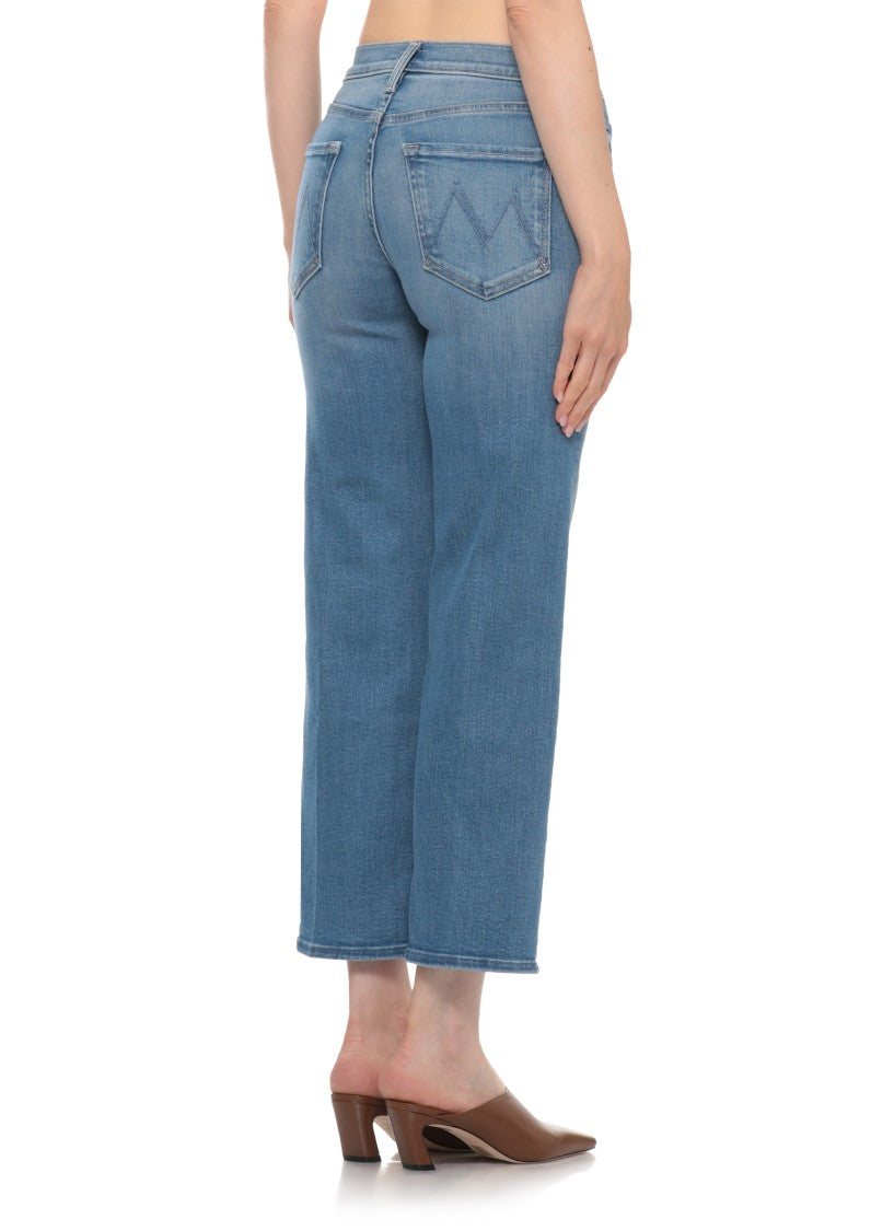 Mother Light Blue Mid Rise Straight Jeans