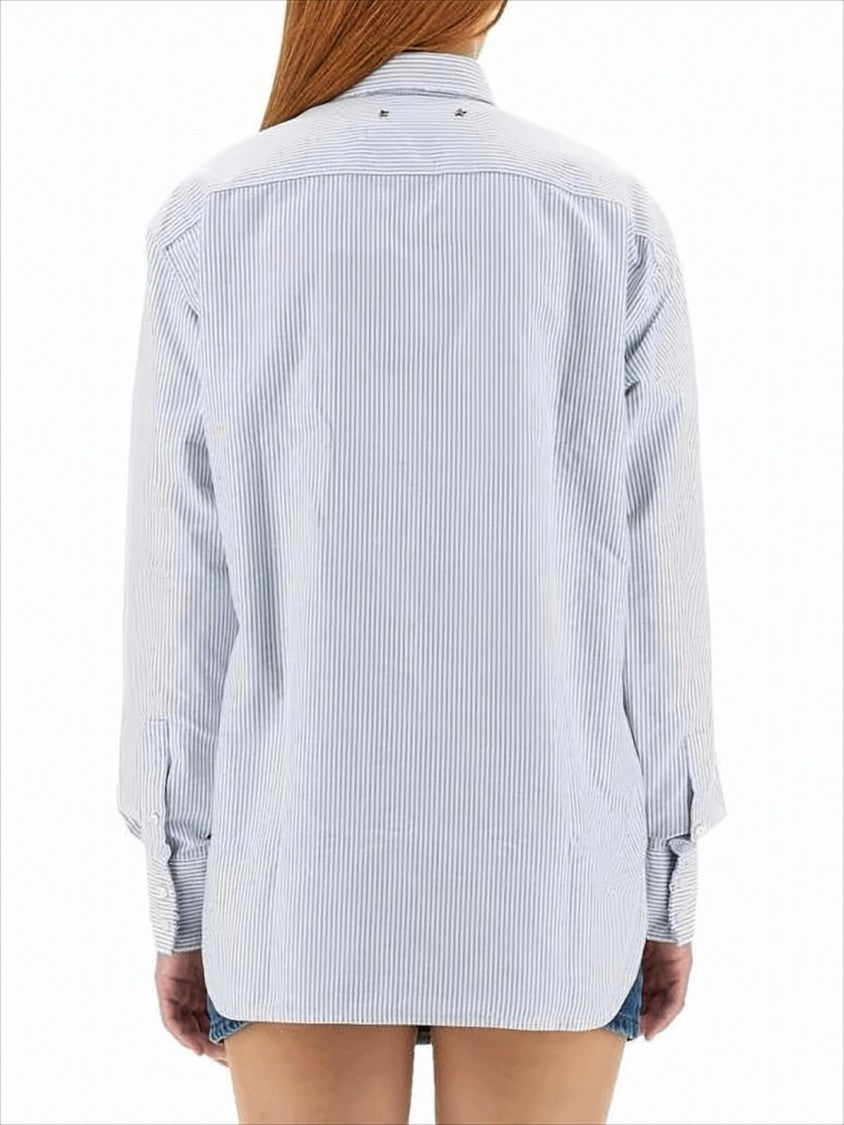 Golden Goose Button-Down Blouse With Vertical Pinstripe