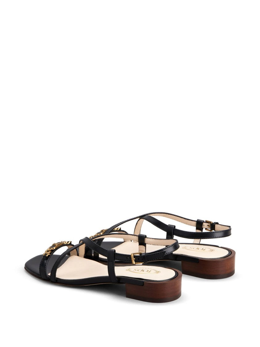 Tod's Thin Strap Calf Leather Sandals