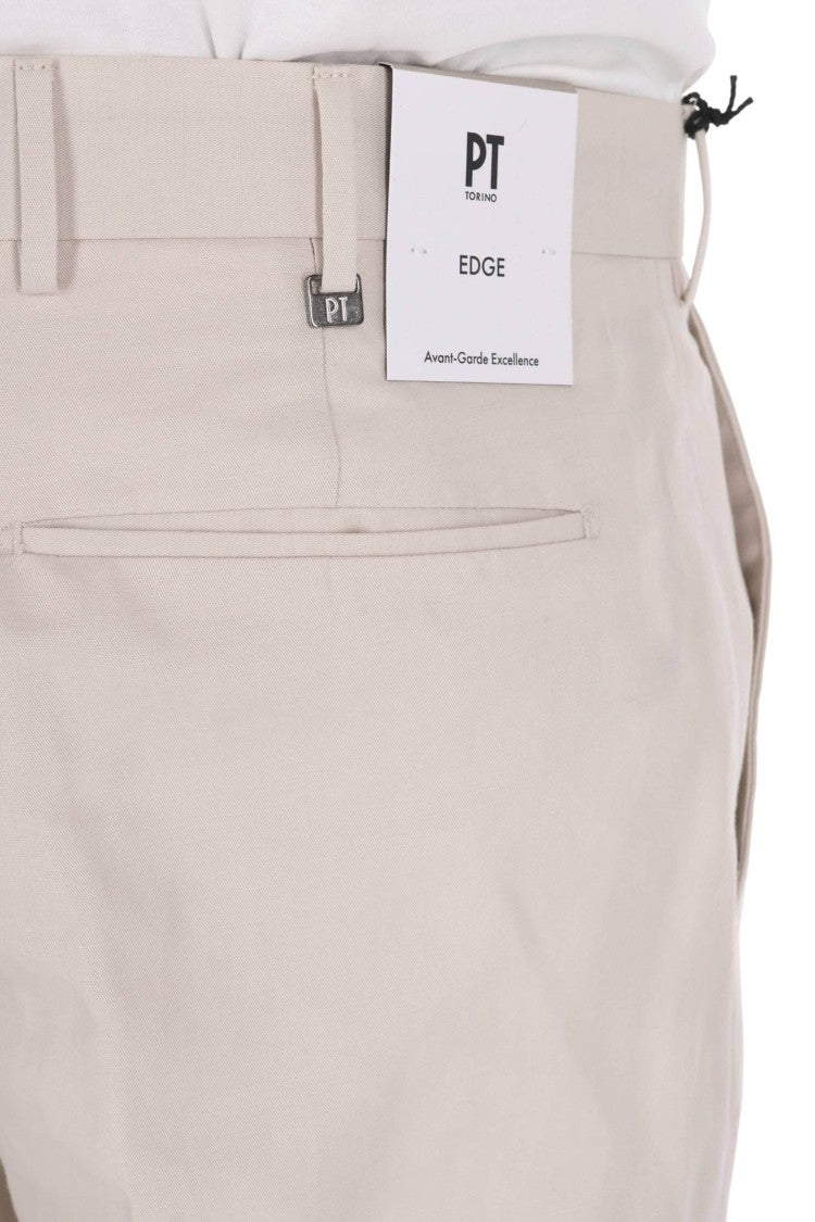 Pt Torino Rebel Fit Linen-Cotton Trousers