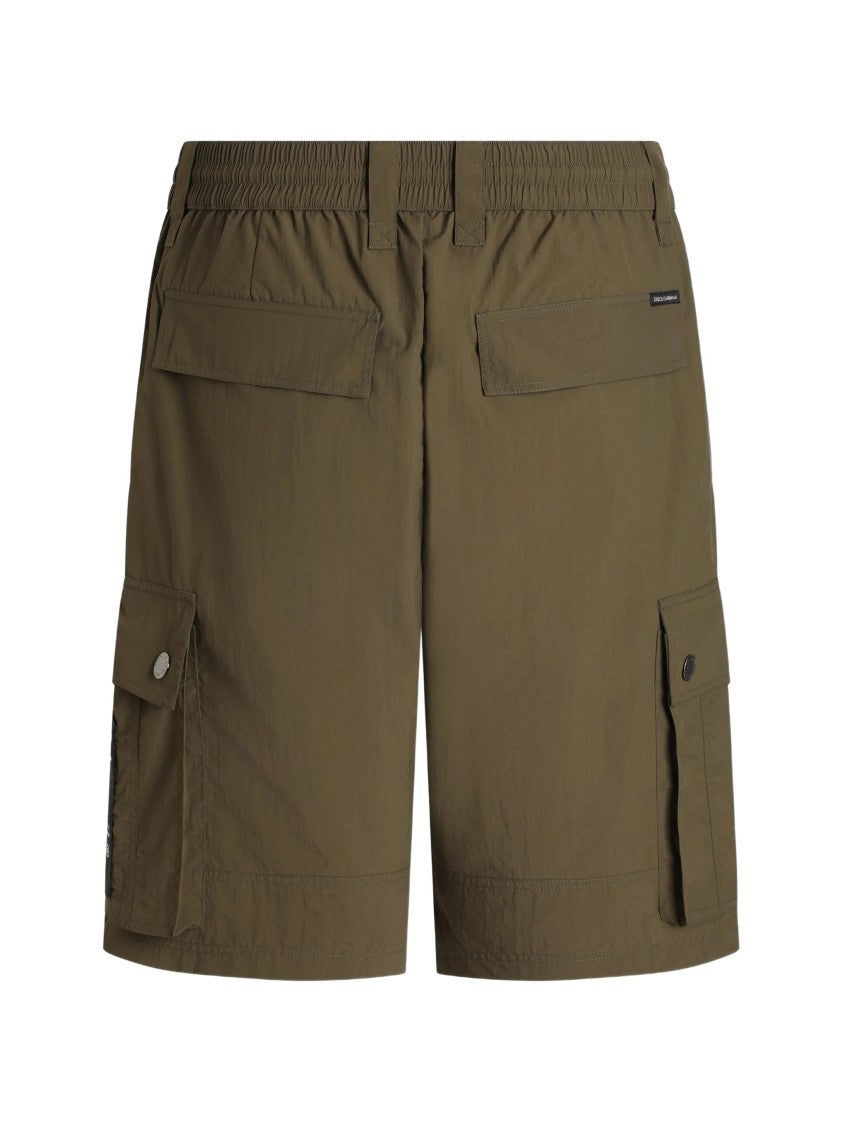 Dolce & Gabbana Mid-Length Green Polyamide Cargo Utility Shorts