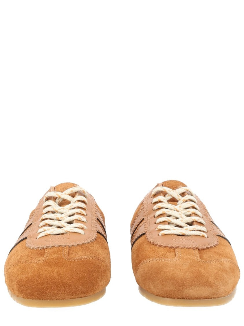 Dries Van Noten Warm Brown Slip-On Backless Suede Sneakers