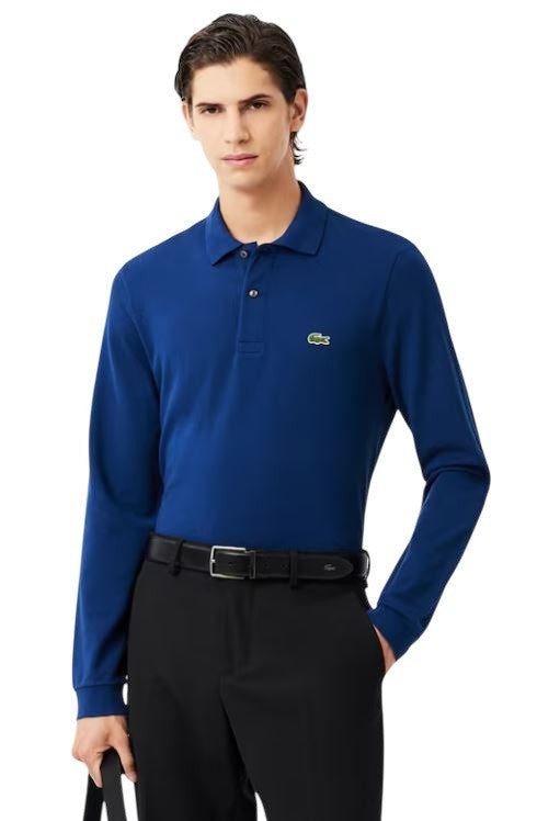 Lacoste China Blue Long Sleeves Cotton Polo