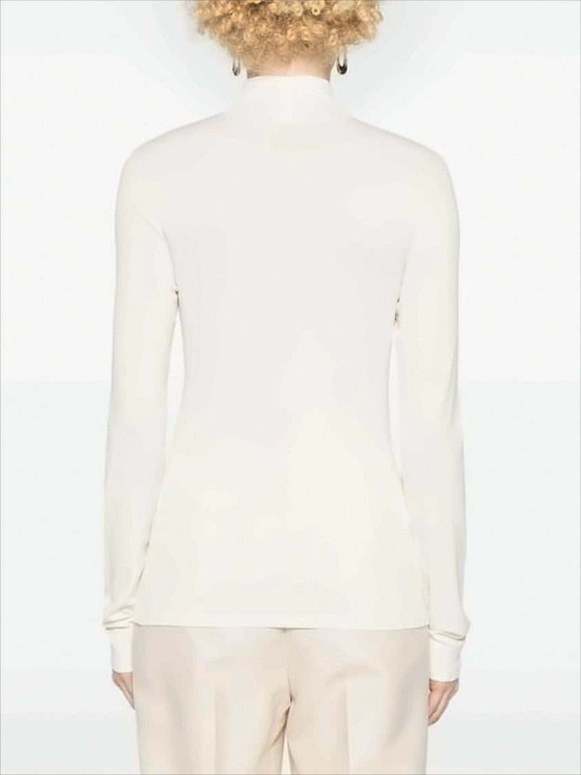 Lemaire Long-Sleeved High Neck Sweater With Minimalist Design