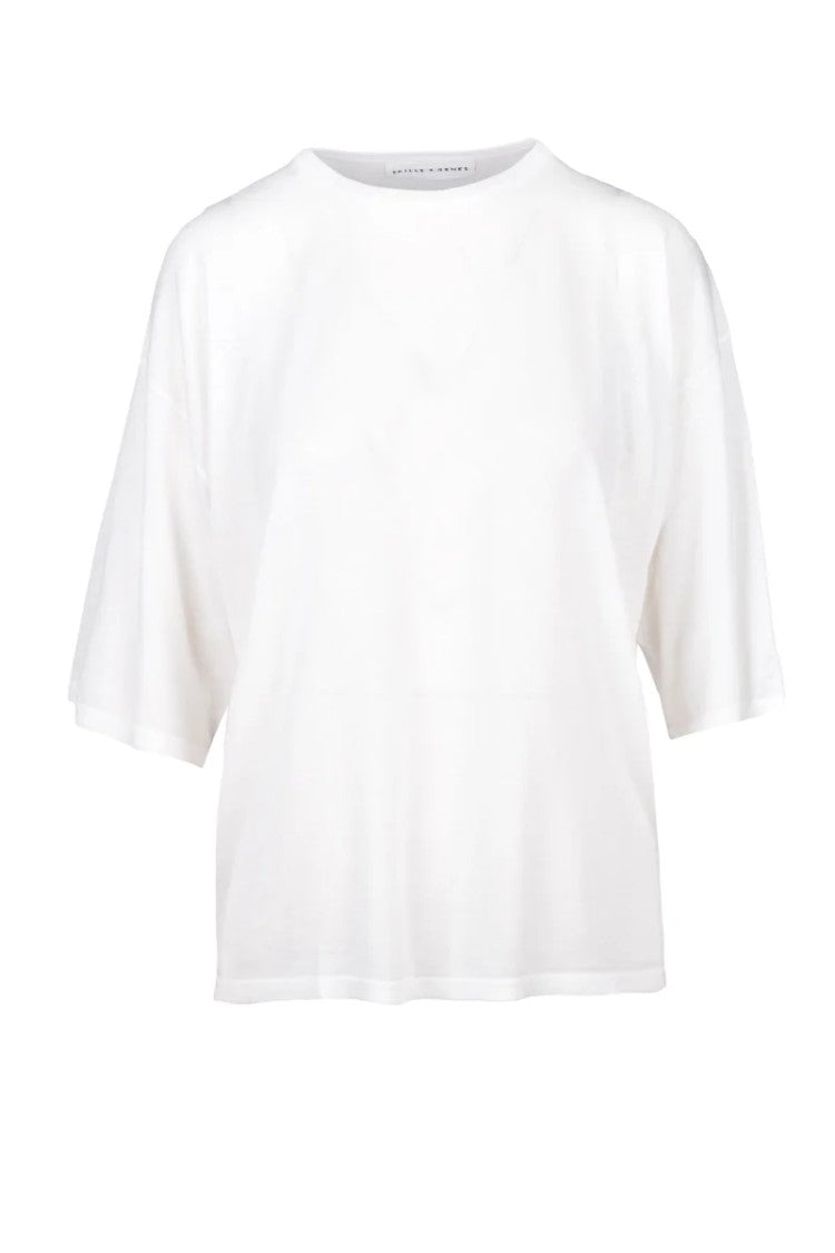 Skills & Genes White Crewneck Knit Top