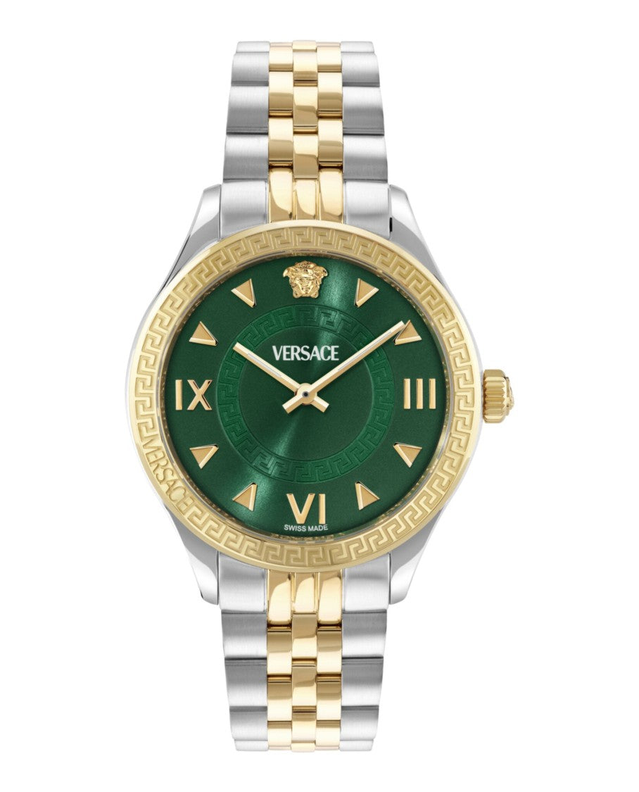 Versace Hellenyium Bracelet Watch With Green Sunray Dial