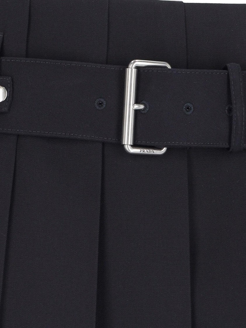 Prada Logo Midi Skirt – Navy