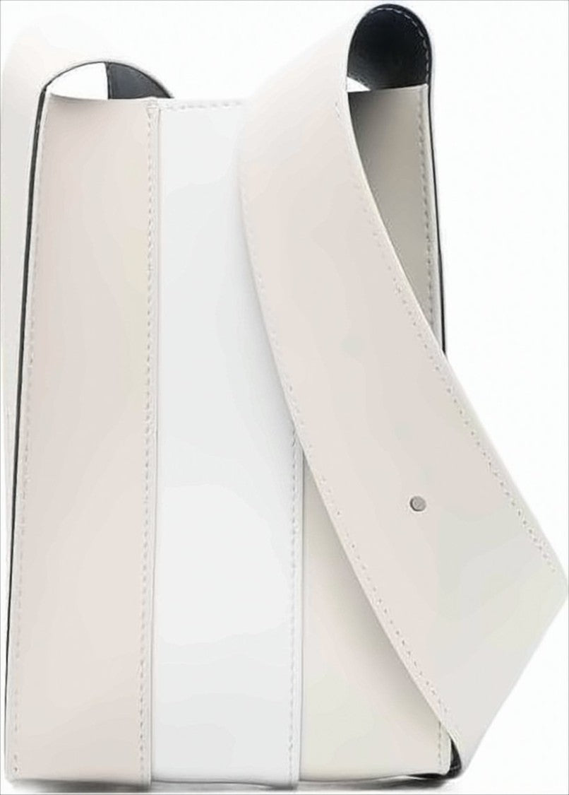 Sunnei Structured Leather Crossbody Bag With Geometric Color Blocking