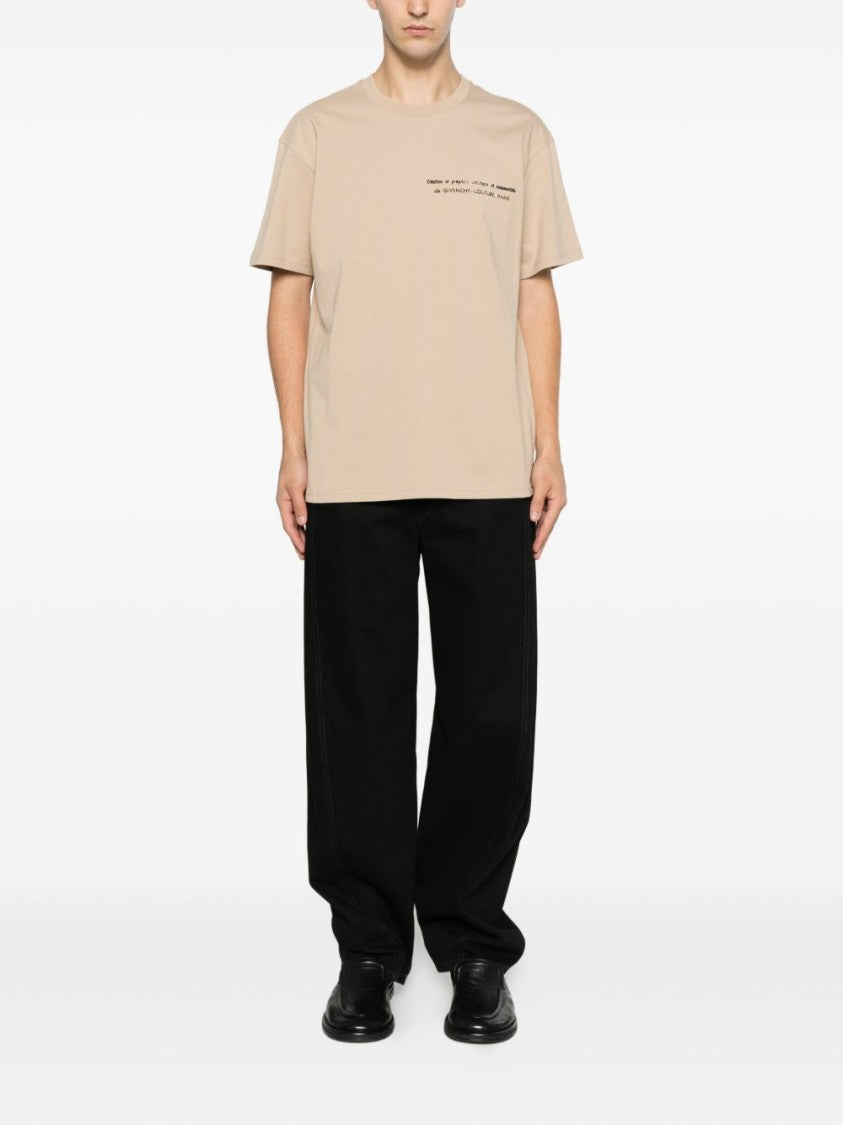 Givenchy Beige Short-Sleeve Cotton Graphic T-Shirt