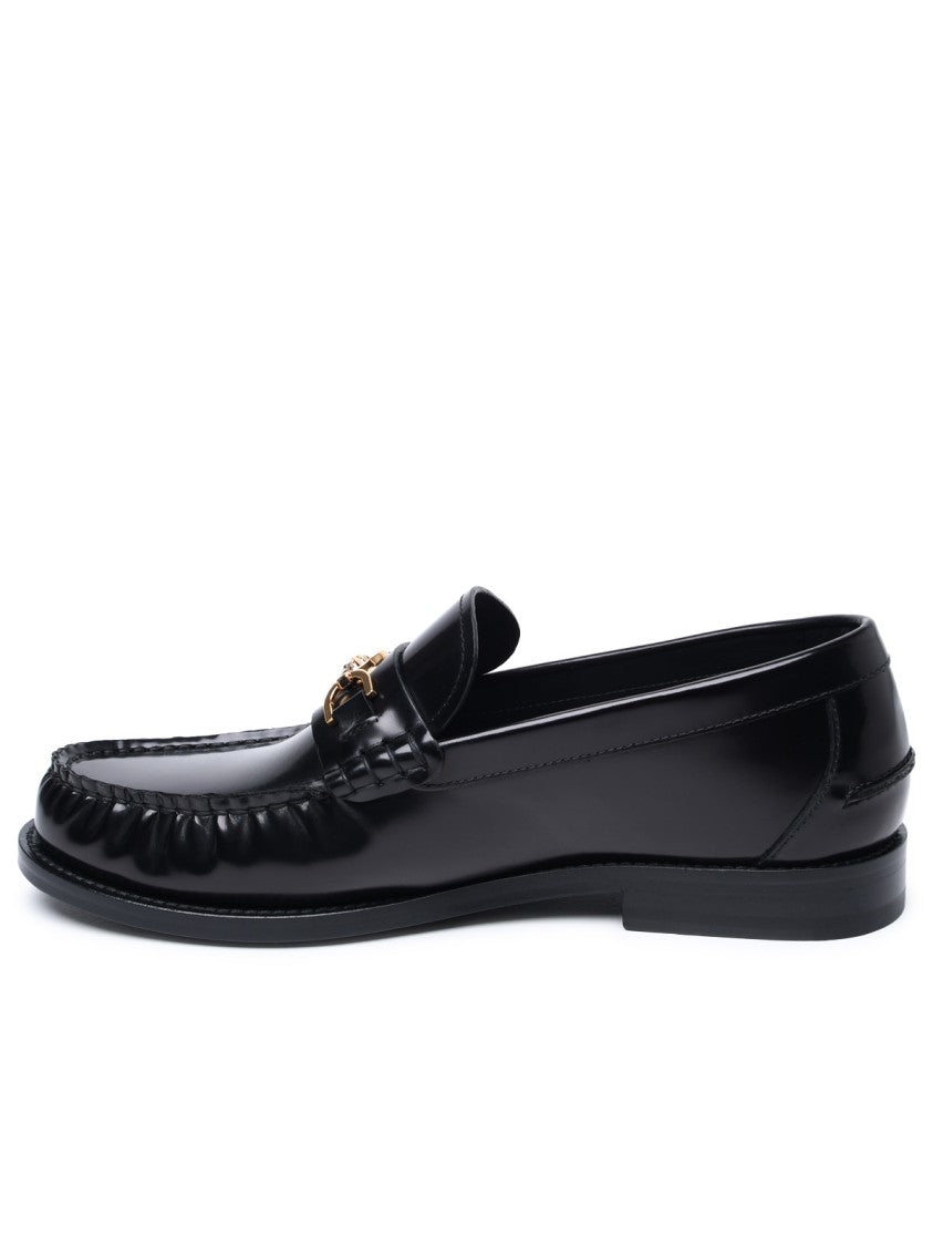 Versace Black Leather Loafers