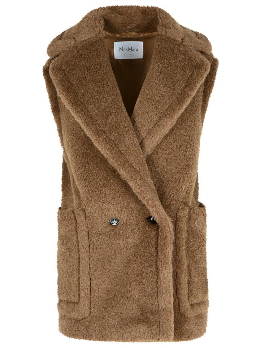 Max Mara 'Bormida 1234' 'Teddy' Vest In Alpaca And Brown Wool