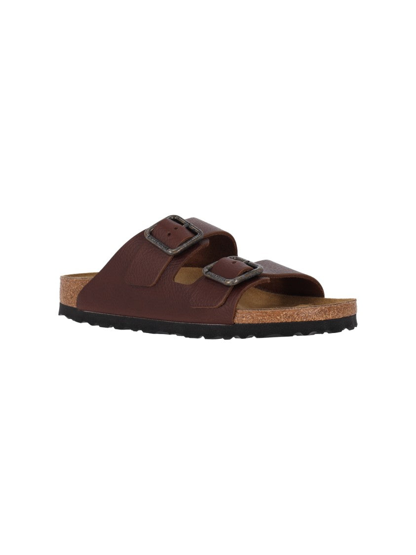 Birkenstock Brown Calf Leather Arizona Wire Buckle Sandals