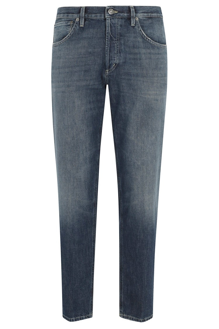 Dondup Blue 5-Pocket Carrot Brighton Cotton Straight-Leg Jeans