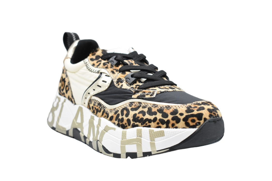 Voile Blanche Lace-Up Low Shoes In Leopard Platinum