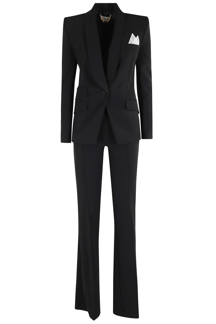 Elisabetta Franchi Tailored Black Suit With Flared Trousers