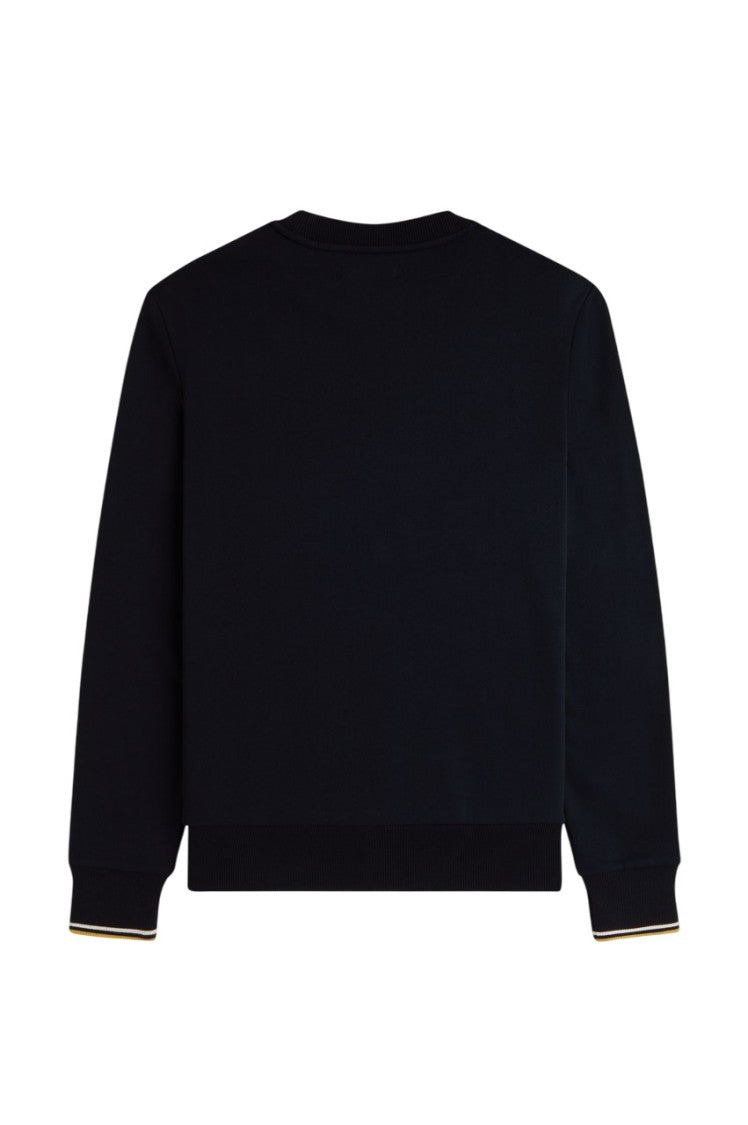 Fred Perry Regular Fit Black Hoodie With Ribbed Edges