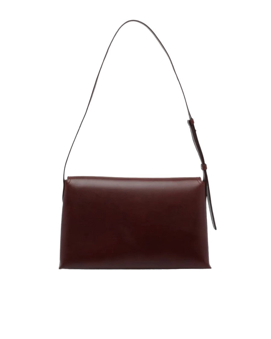 A.P.C. Burgundy Leather Gold Clasp Shoulder Bag