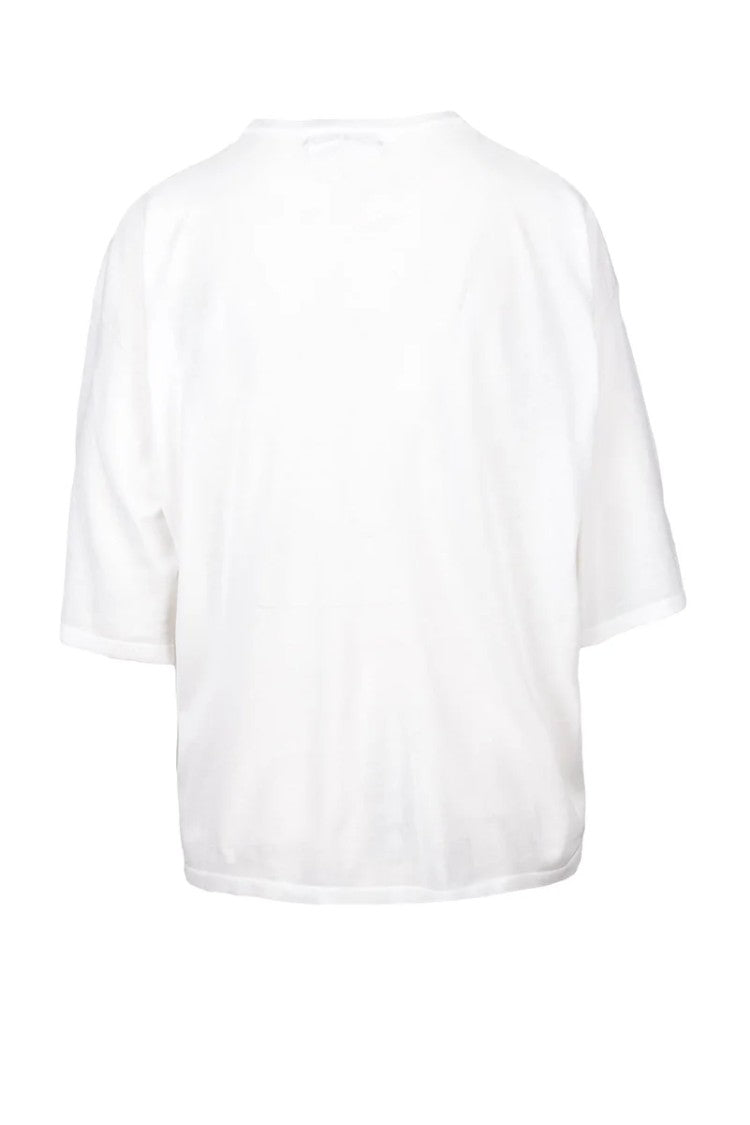 Skills & Genes White Crewneck Knit Top
