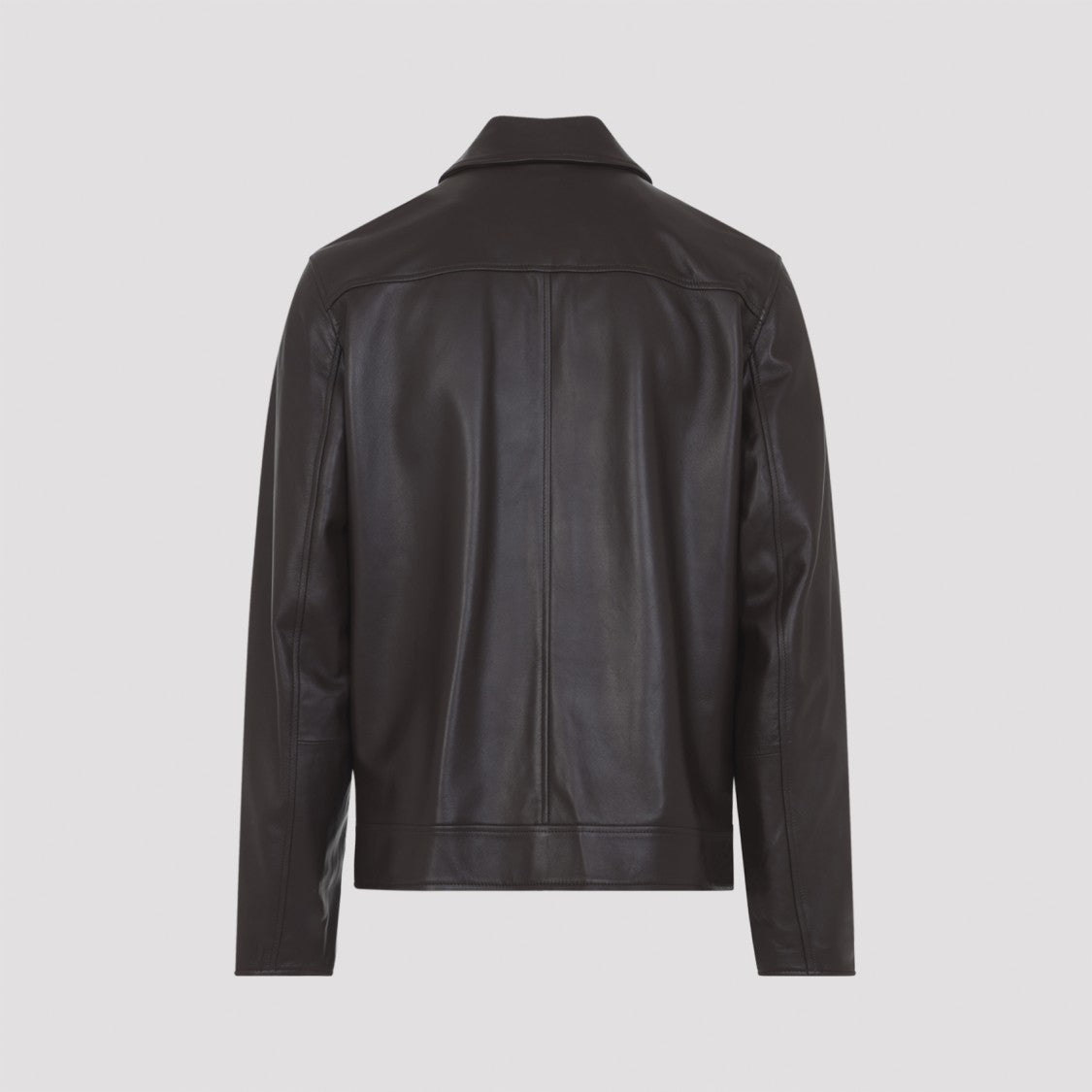 Paul Smith Regular Fit Brown Leather Jacket
