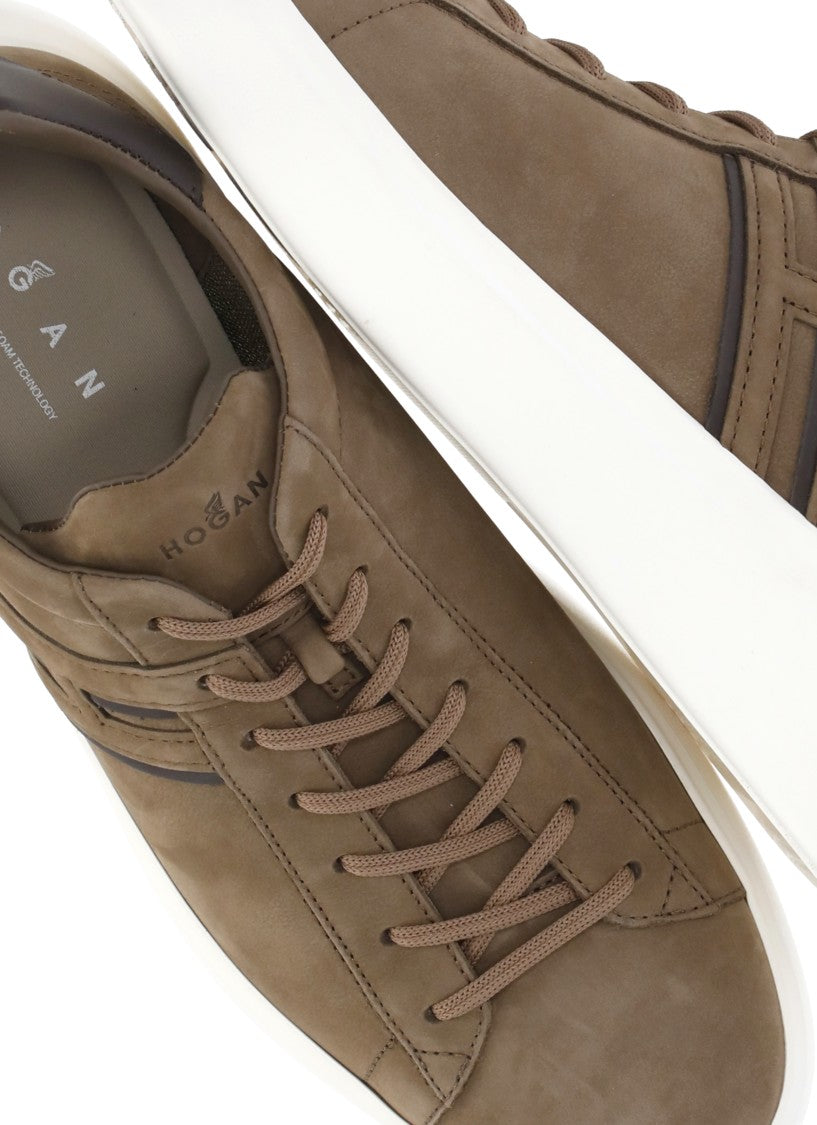 Hogan Brown Suede Low-Top Sneakers