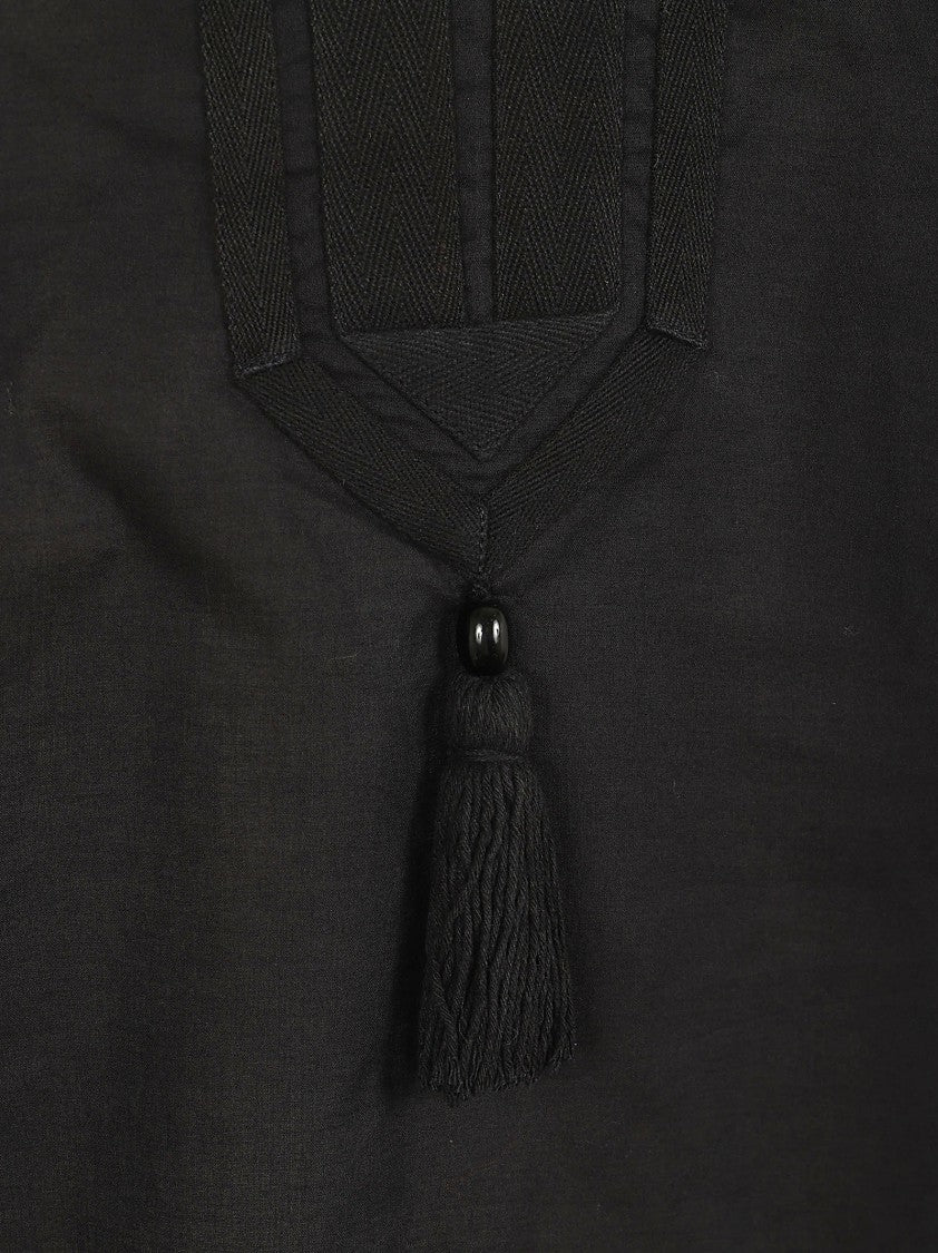 Tory Burch Relaxed Fit Cotton Voile Tunic With Herringbone Twill Accents