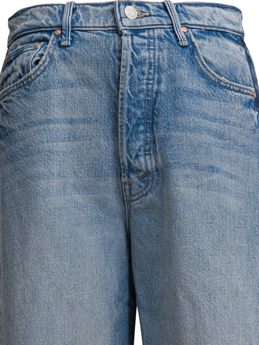 Mother Two-Tone Wide-Leg Jeans With High Waist