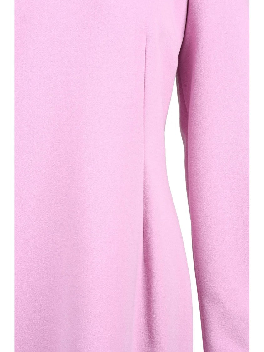 Dolce & Gabbana Short Crew Neck Dress With Puff Sleeves And Back Zip Closure