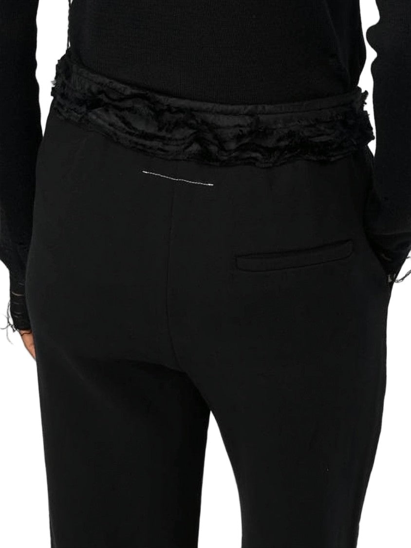 Mm6 By Maison Margiela Relaxed Fit Flared Jogger Pants In Black Cotton