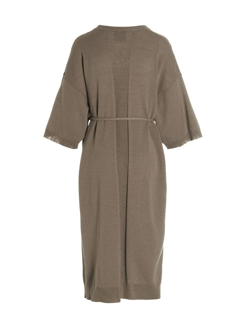 Nude Wool And Cashmere Knit Long Dress