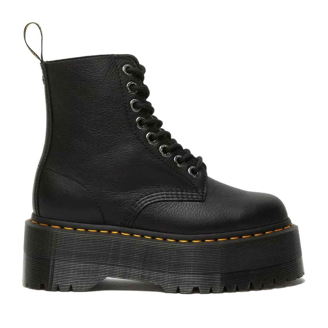 Dr. Martens Black 1460 Pascal Max Pisa Chunky Sole Leather Ankle Boots