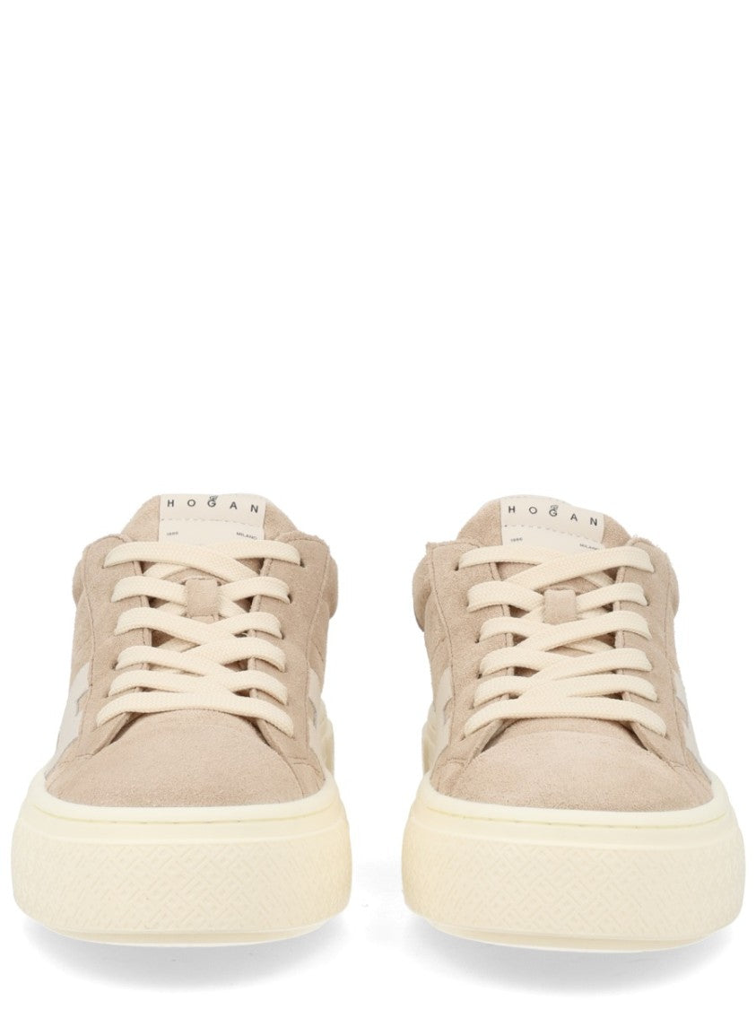 Hogan Grey Crosswind Calfskin Suede Sneakers