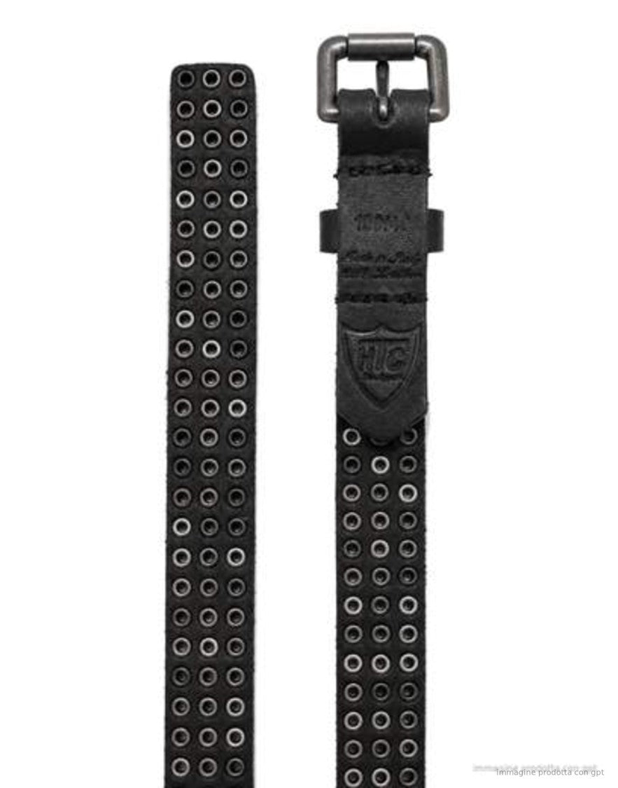 Htc Los Angeles Black 3000 Studs Matte Leather Belt
