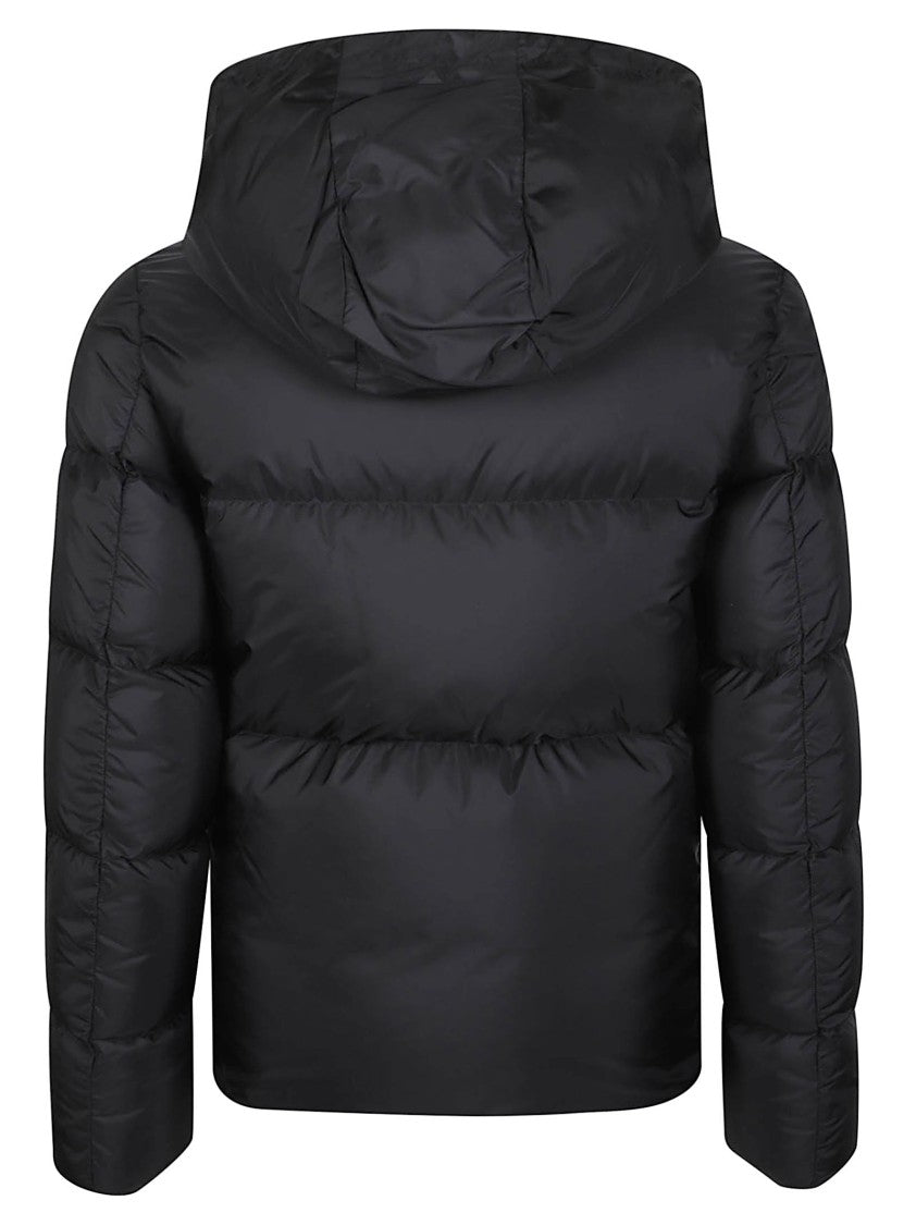 Moncler Montcla Glossy Hooded Cropped Down Jacket