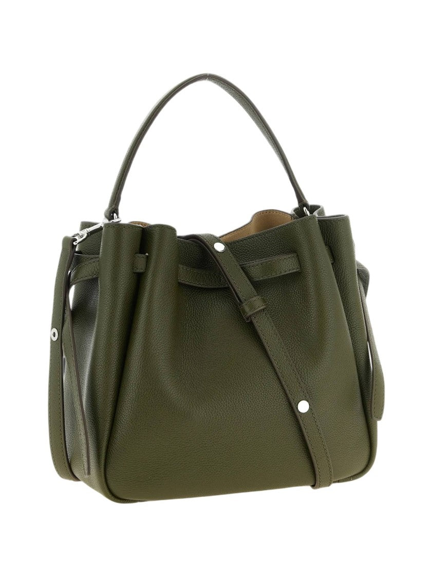 Tory Burch Romy Adjustable Strap Textured Leather Bucket Bag