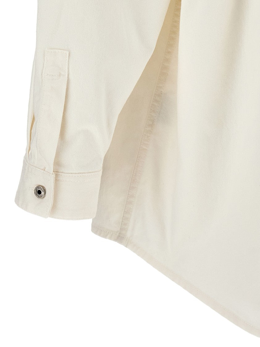 Off-White Denim Overshirt With Button Sleeve Detail