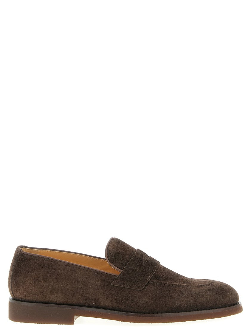 Brunello Cucinelli Classic Suede Penny Loafers With Natural Latex Sole